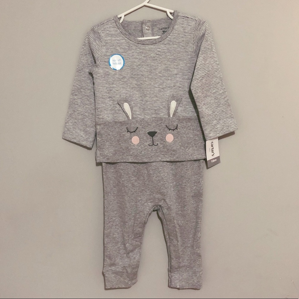 NWT 18 mo Grey Striped bodysuit